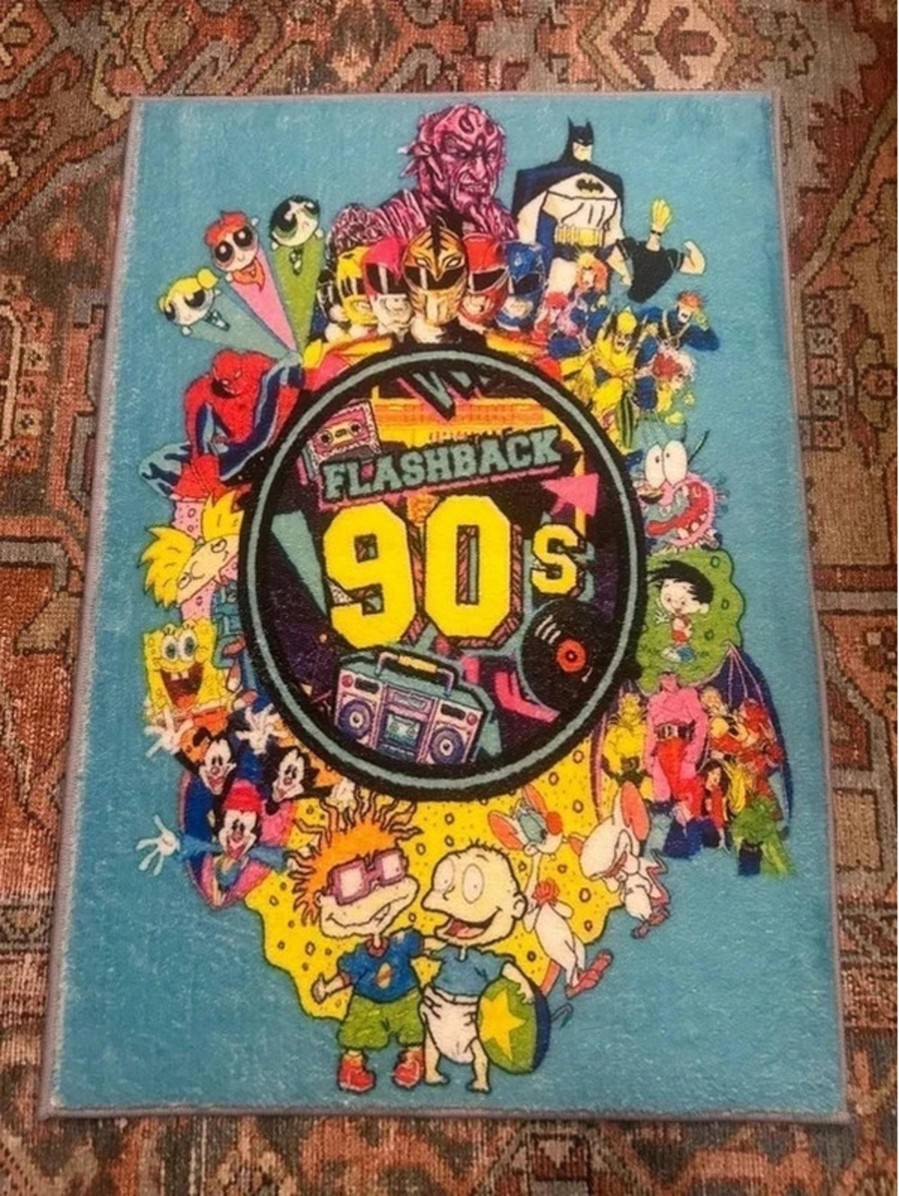 90’s classic cartoons graphic area rug 32x22in